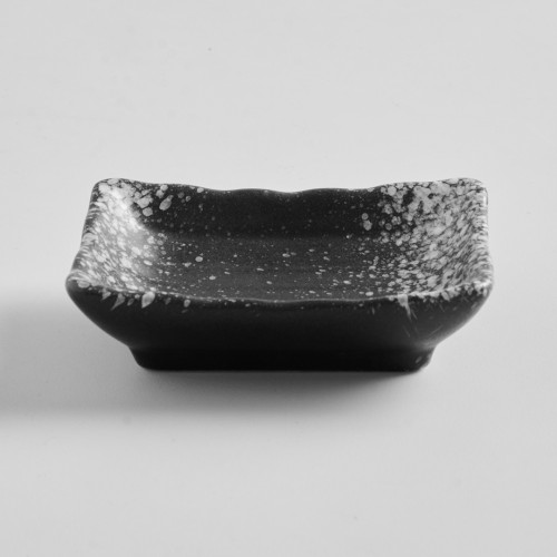 Black Kemuri Sauce Dish Rectangular 10cm x 7cm