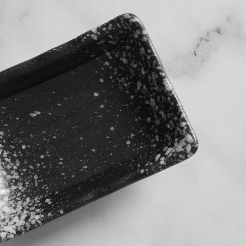 Black Kemuri Sauce Dish Rectangular 10cm x 7cm 3