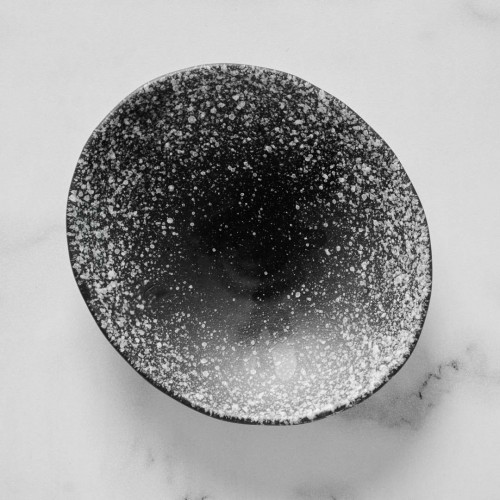 Black Kemuri Sauce Dish Oval 13cm