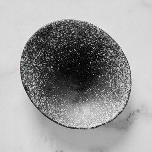 Black Kemuri Sauce Dish Oval 13cm