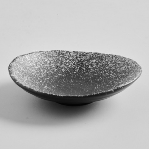 Black Kemuri Sauce Dish Oval 13cm 3