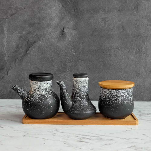 Black Kemuri Triple Condiment Set