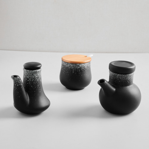 Black Kemuri Triple Condiment Set 5