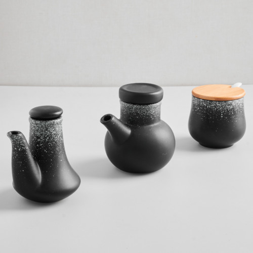 Black Kemuri Triple Condiment Set 10
