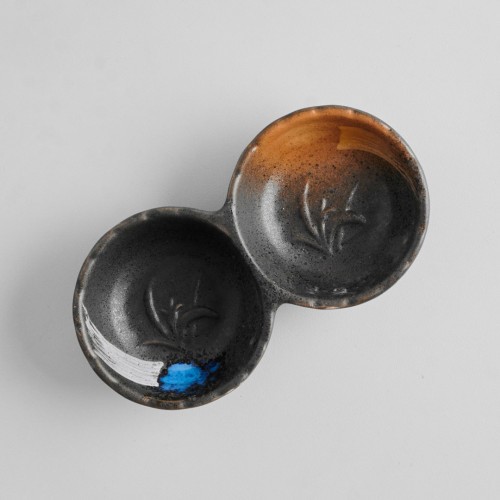 Dark Brown Fusion Double Sauce Dish 2