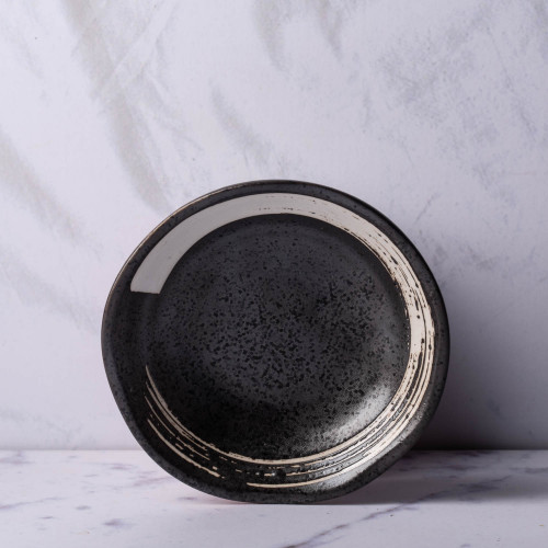 Black Embossed Sauce Dish 11cm 2