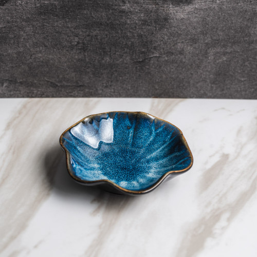 Blue Veins Short Sauce Dish 4.5"