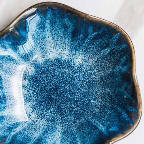 Blue Veins Short Sauce Dish 4.5" 3
