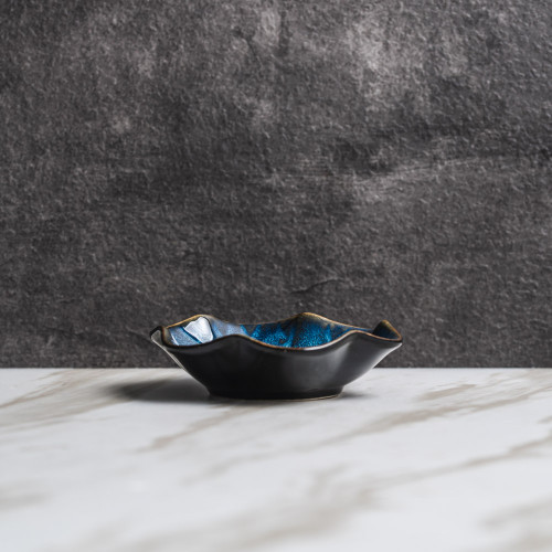 Blue Veins Short Sauce Dish 4.5" 4