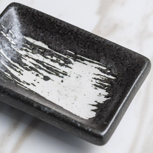Vanity Black Sauce Dish Rectangular 9 x 6cm 3