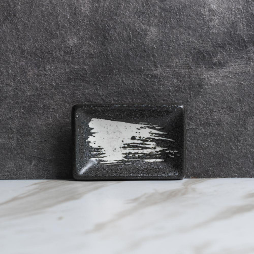 Vanity Black Sauce Dish Rectangular 9 x 6cm 4