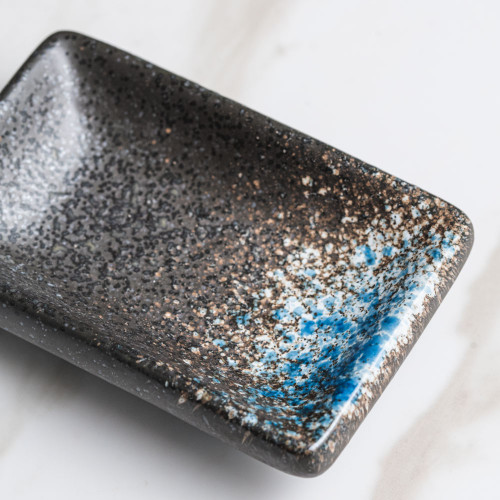 Luster Blue Sauce Dish Rectangular 9 x 6cm 4