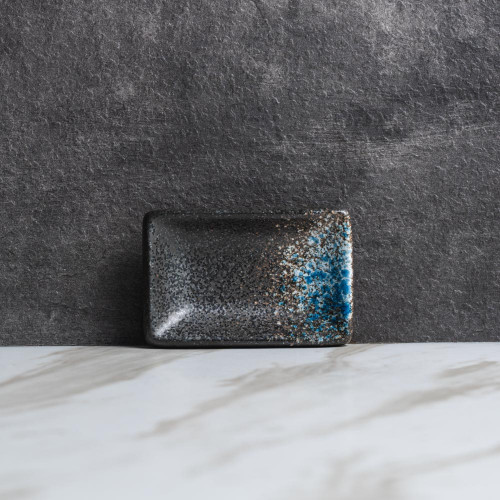 Luster Blue Sauce Dish Rectangular 9 x 6cm 5