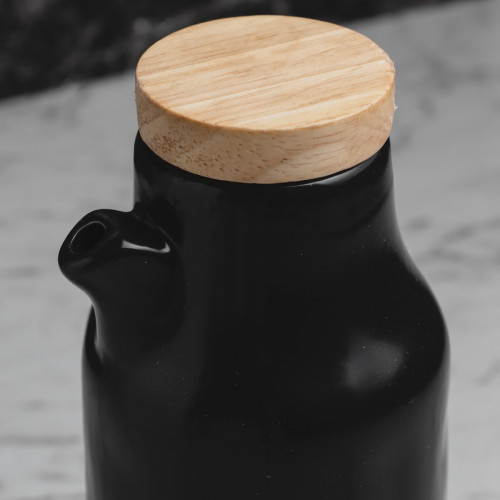 Ceramic Seasoning Pot Black 400ml (F7) 2