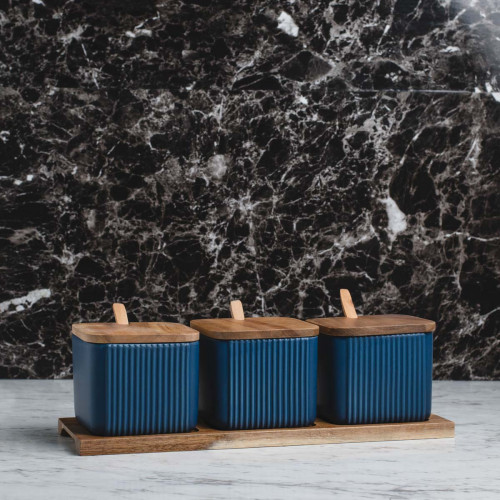 Minimalist Condiment Container Set Blue
