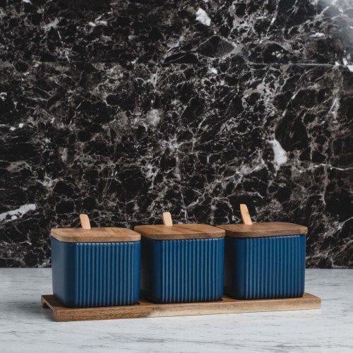 Minimalist Condiment Container Set Blue