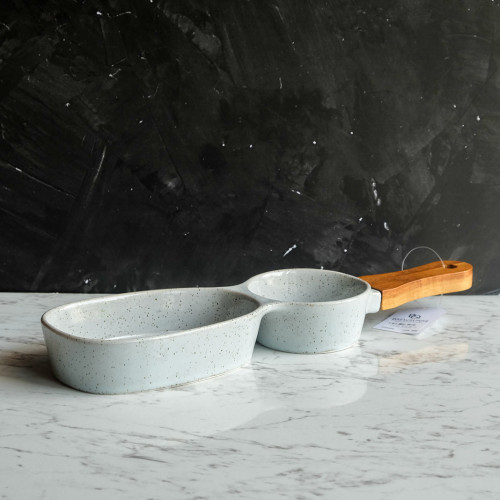 Pastel Blue Split Platter 2-Sides 14" 2