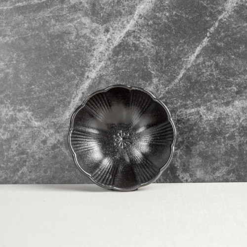 Ikebana Black Sauce Dish 8.5cm