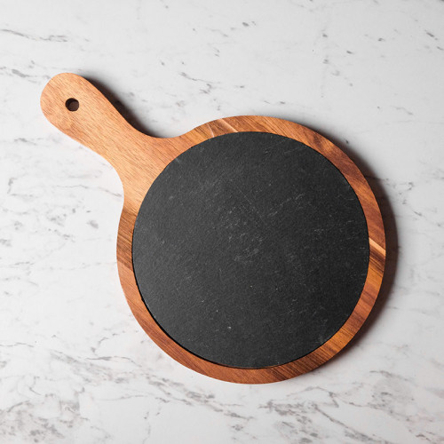 Stone and Wood Combination Platter Round 8"