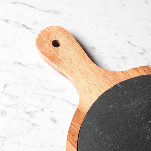Stone and Wood Combination Platter Round 8" 5