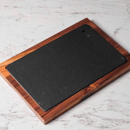 Stone and Wood Combination Long Tray 28 x 19cm 6
