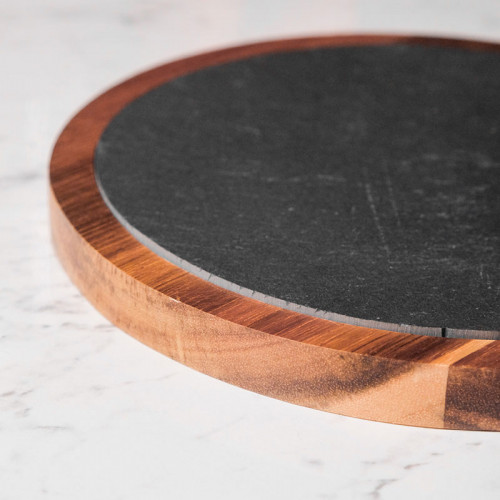 Stone and Wood Combination Oval Tray 28 x 19cm 3
