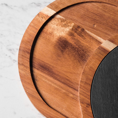 Stone and Wood Combination Oval Tray 28 x 19cm 5