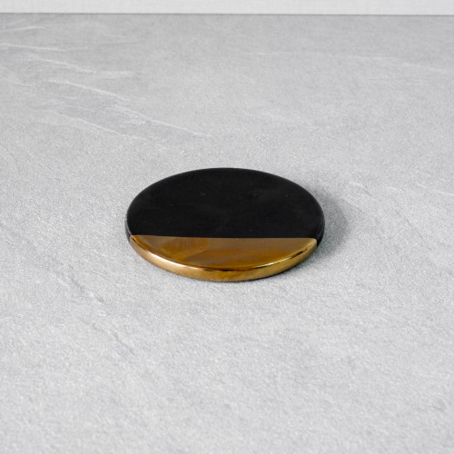 Chic Gold & Black Coaster Round 9.5cm