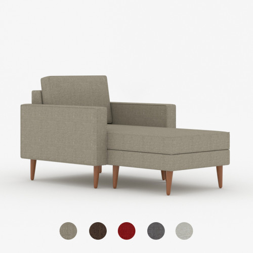 Mavis Chaise Lounge Single-Seater Sofa - Candy Brown